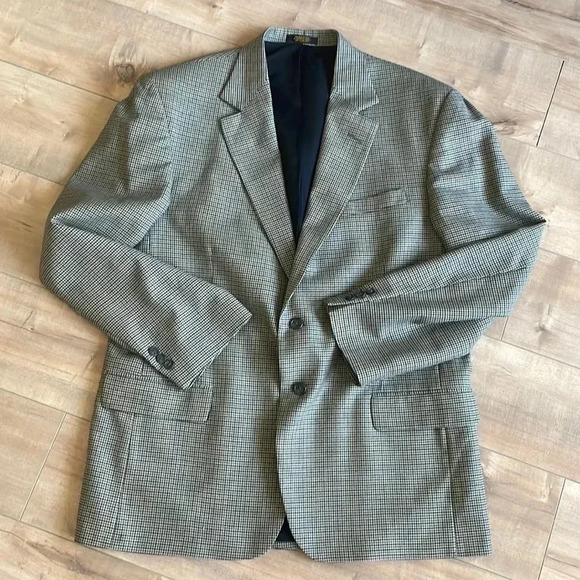 Vintage Hardwick Men’s Houndstooth Blazer Sports Jacket Sz 44 Regular - Picture 1 of 7